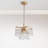 Hilaria 15" Brushed Brass 4-light Glam Crystal Teardrop Tiered Chandelier