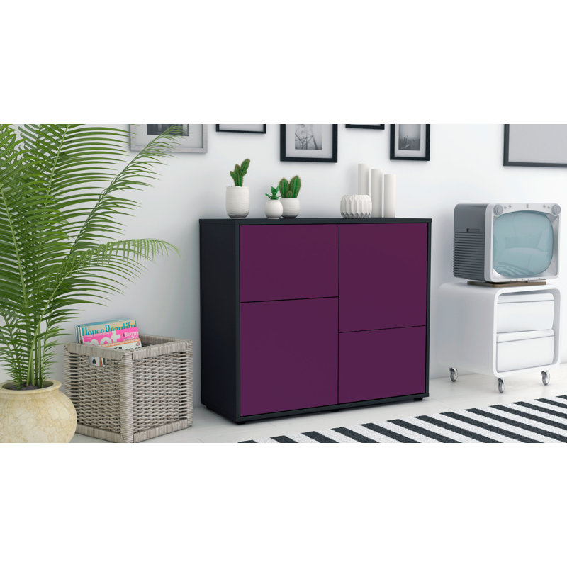 Ramona 92cm Sideboard, Anthracite/Purple