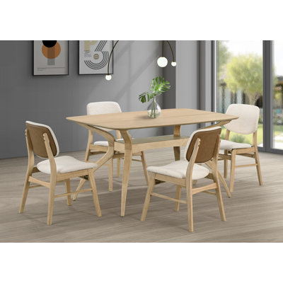 Aria Wood Dining Table Set With Upholstered Chairs