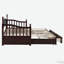 Lit de jour extensible en bois avec lit gigogne simple et tiroirs-725799252
