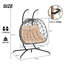 Fauteuil à œufs avec coussin: support en fer, rembourrage protégé, fabriqué à la main, doux et respirant, siège de balcon double pour patio: fer, tissé à la main, coussin d'eau, peut accueillir 2 personnes