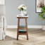 Table d'appoint rétro en ardoise rétro brun rougeâtre avec tablette de rangement, petite table de bout pour le salon, petite maison de ferme, table de chevet