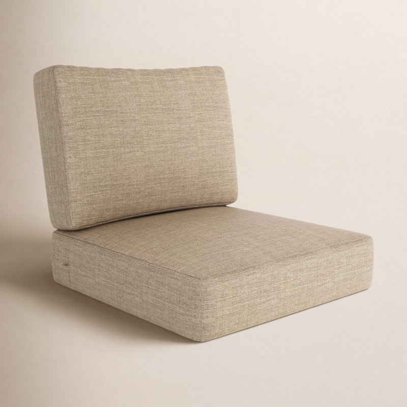 Amala Sunbrella® Outdoor Deep Seating Cushion, Sunbrella® Cast Ash Plainweave, 25" W x 25.5" D