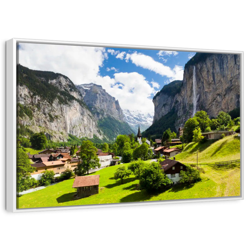 Scénique Lauterbrunnen, Cadre flottant blanc, 19 po x 13 po
