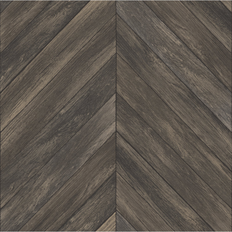 Rouleau de papier peint L 33 pi x l 20,5 po Jed Parquet, Marron foncé