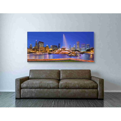 «Buckingham Fountain Pano», art mural sur toile