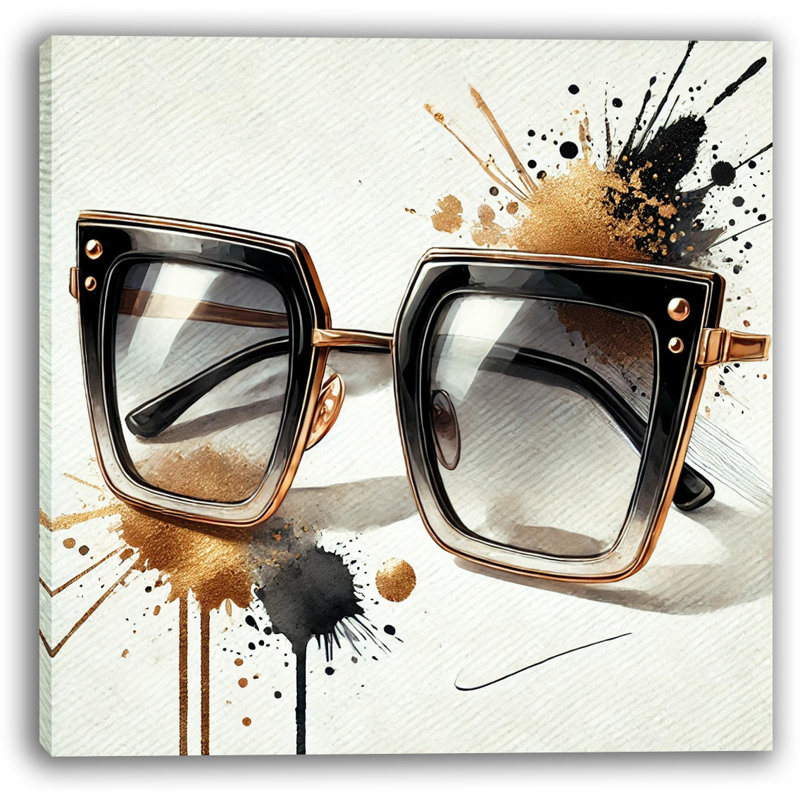 Art mural sur toile Chic Splatter, H 12 po x l 12 po
