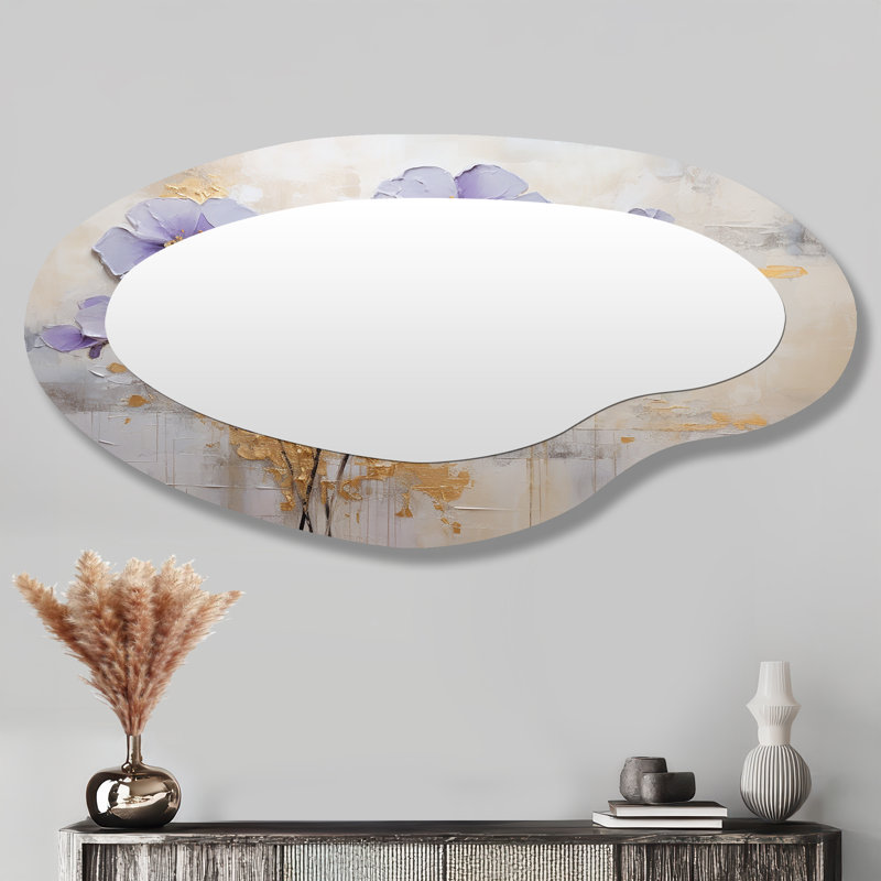Miroir mural asymétrique mauve et violet