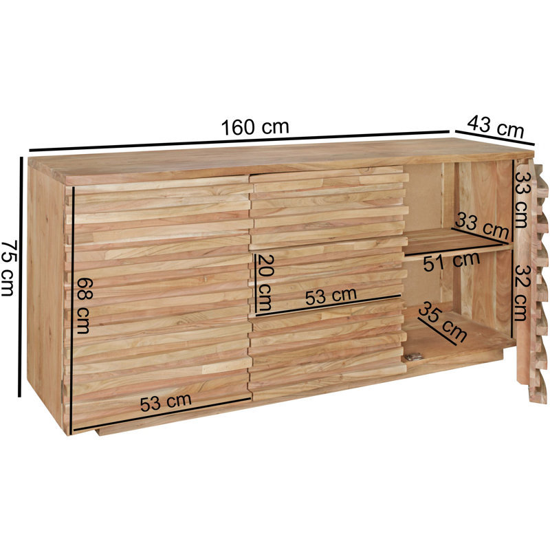 Ayia 160cm Solid Wood Sideboard