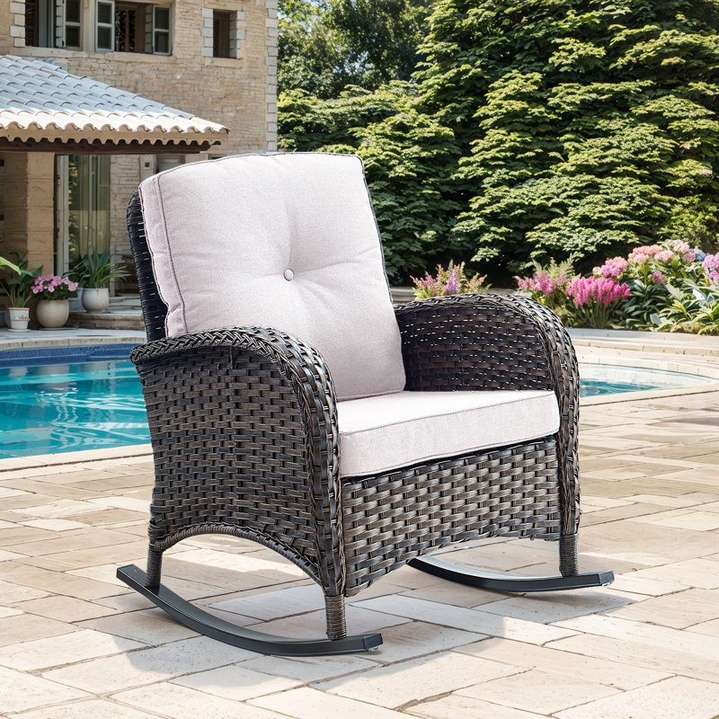 Chaise berçante d'extérieur Gaetanino, Brun, Beige