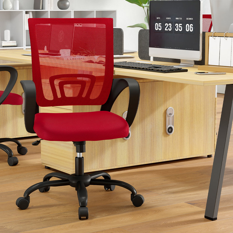 Chaise de bureau en filet, Rouge