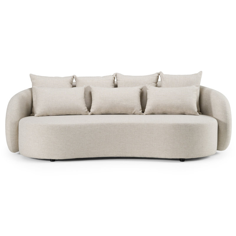 Jahmaya - Canapé d'extérieur 3 places en tissu beige