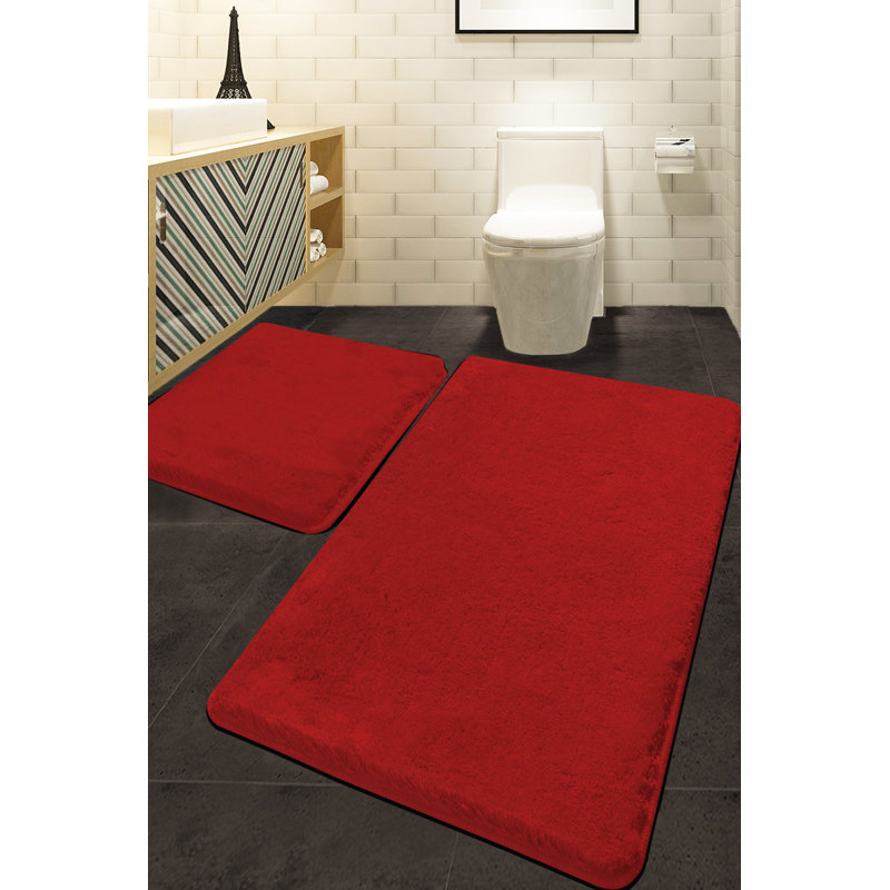 Assonet Non-Slip Bath Mat, Red
