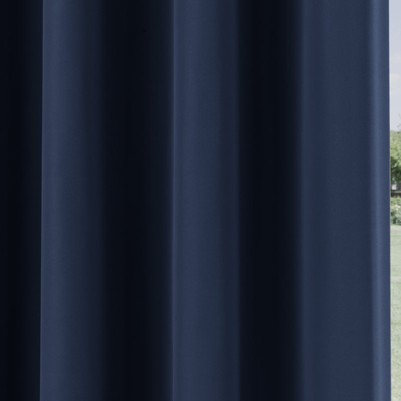 Stefany Room Darkening Door Curtain Single Panel, Navy
