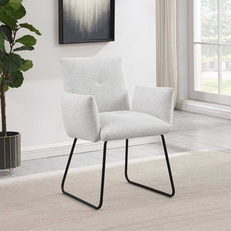 Chaise de salle à manger rembourrée avec accoudoirs (ensemble de 2)