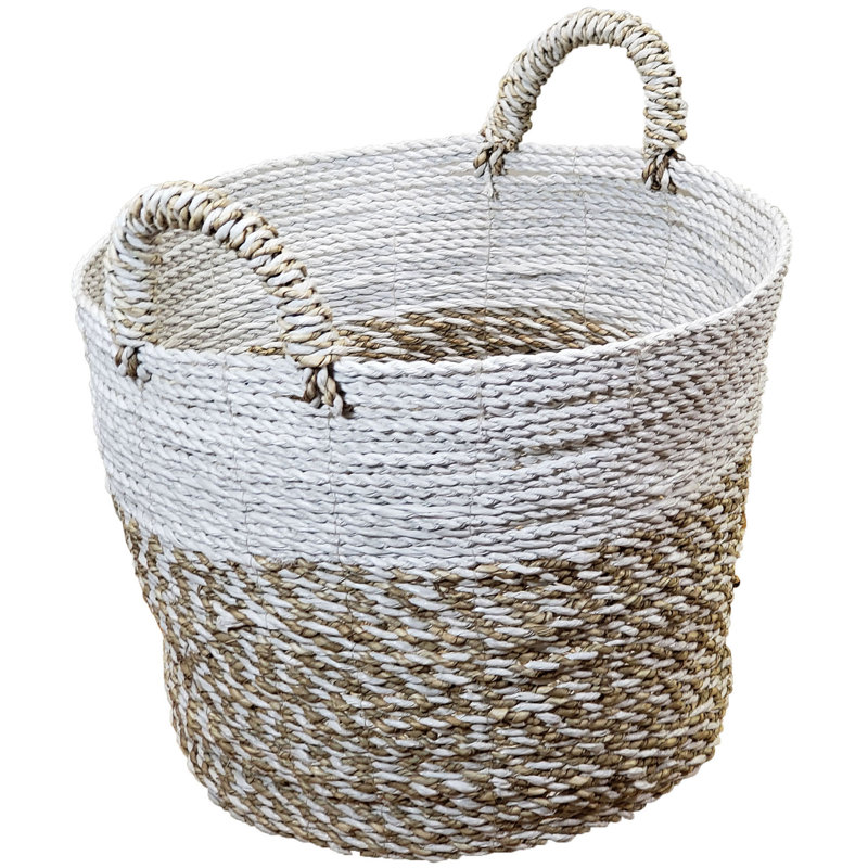 Highland Dunes Seagrass Decorative Basket, 11" H x 13" W x 13" D