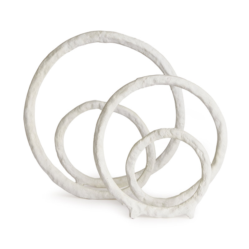 2 Piece Eldon Sculpture Set, 13" H x 13" W x 3.5" D, White