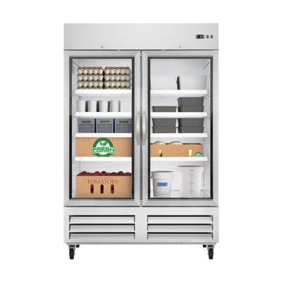 54 in. Commercial Two Glass Door Convertible Reach-In Refrigerator/Freezer with 49 Cu. Ft. Capacity