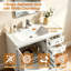 Meuble-lavabo autoportant moderne blanc de 81 cm avec dessus en céramique