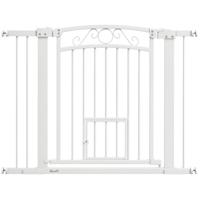 Barrière pour chien, barrière pour animaux avec petite porte, l 30 po à 41 po x H 30,5 po