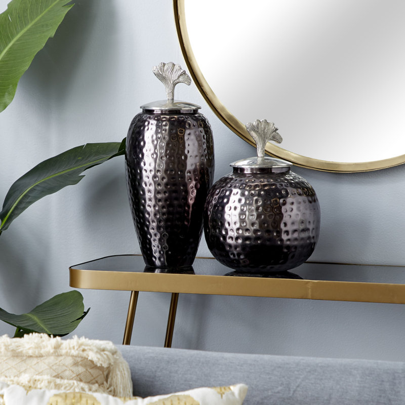 Ensemble de 2 pots en aluminium noir