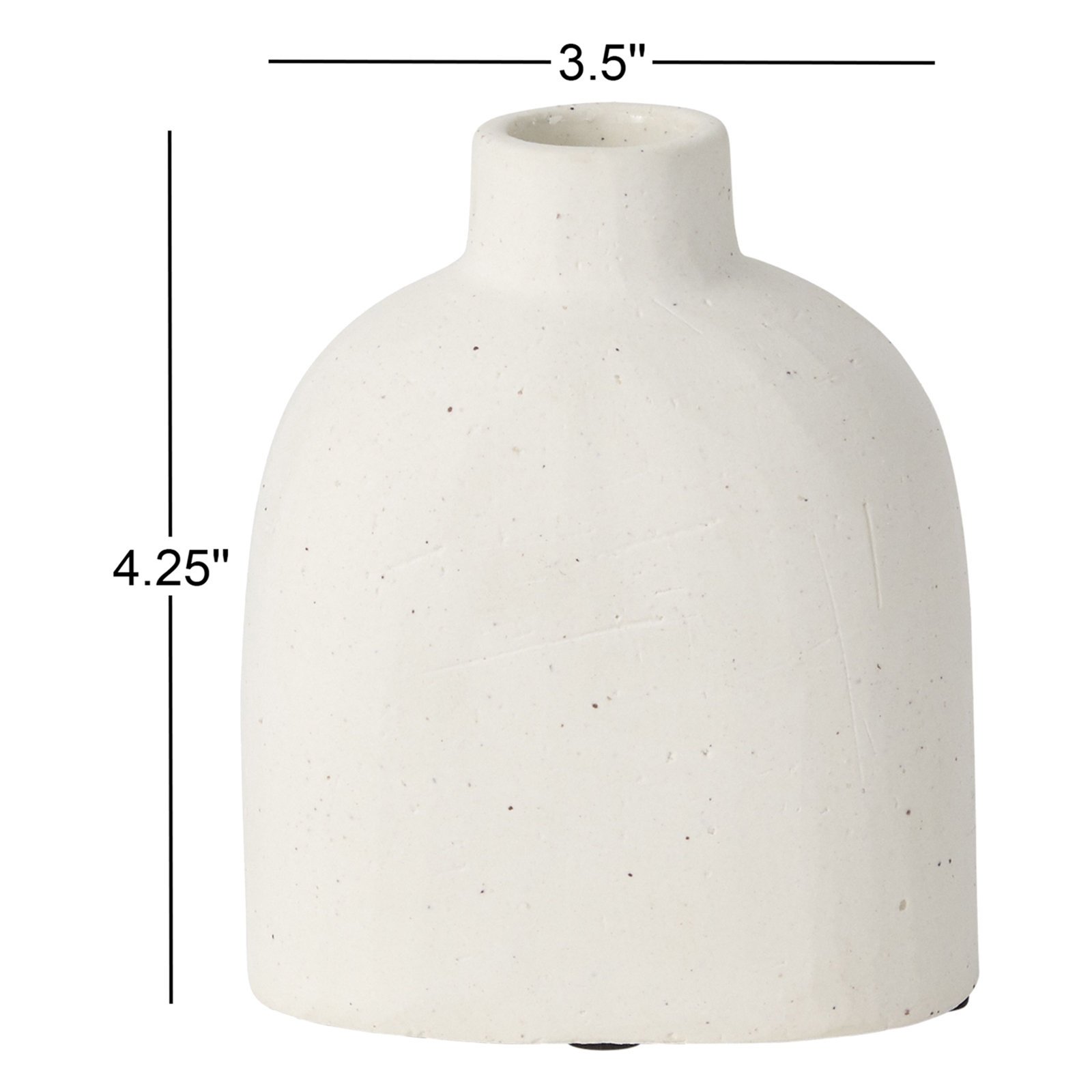 Handmade Ceramic Table Vase, 4.25" H x 3.5" W x 2" D, White