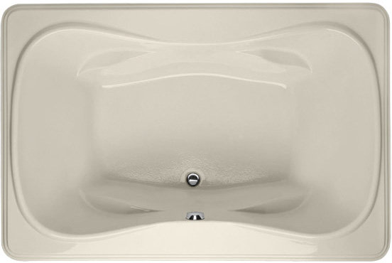 Jennifer 72'' L Soaking Bathtub, Biscuit, Polished Chrome