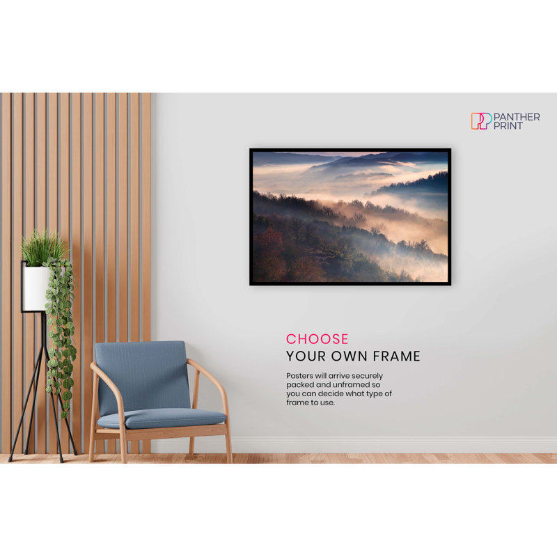 Sunrise on a Dreamy Foggy Morning in a Forest 1 Piece Wall Art, 20cm H x 31cm W