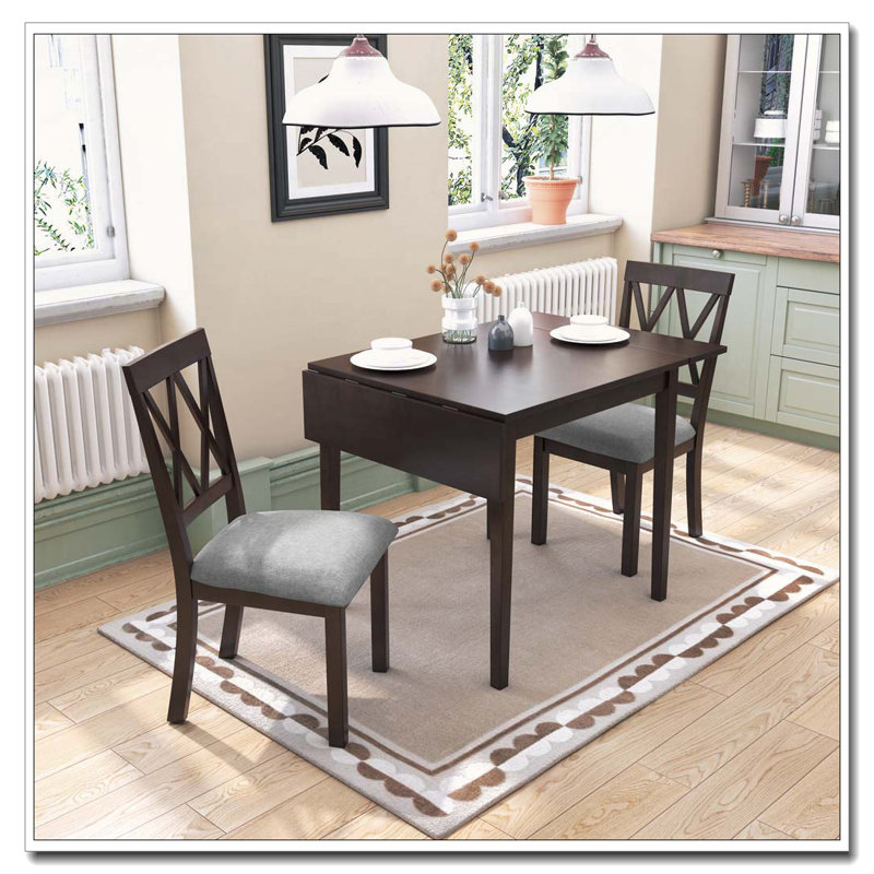 Ensemble de table de salle à manger pour petits espaces, 3, Espresso
