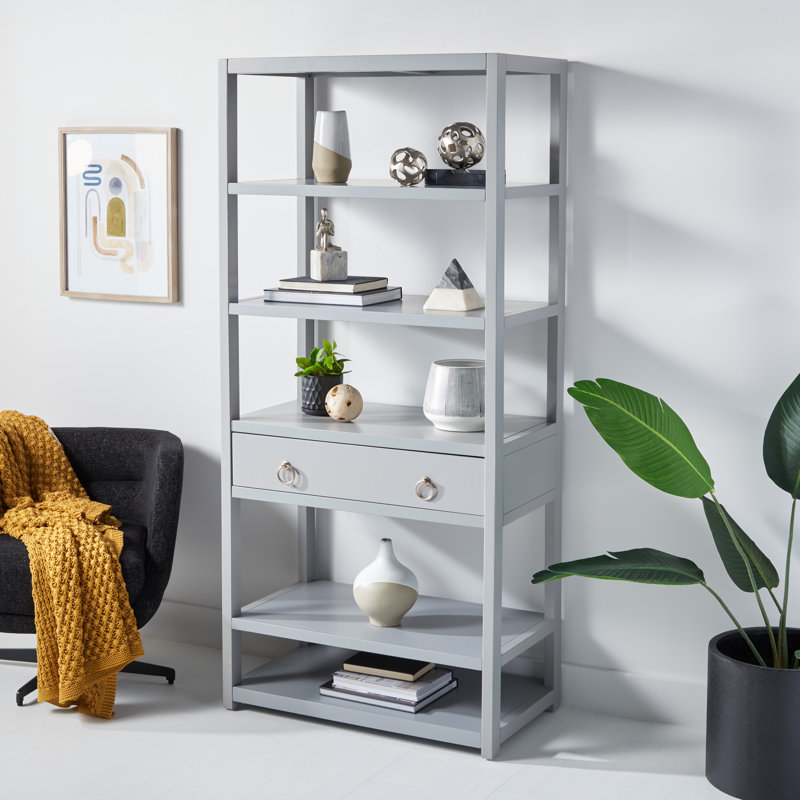 Amelia Etagere Storage Bookcase, Gray