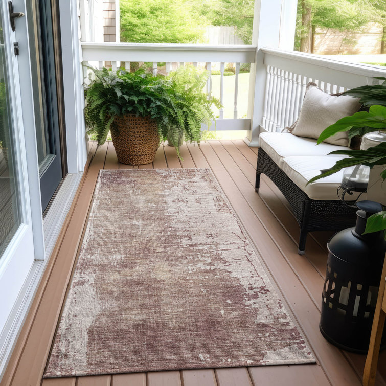Machine Washable Indoor/Outdoor Claudian ACN1649 Blush Rug