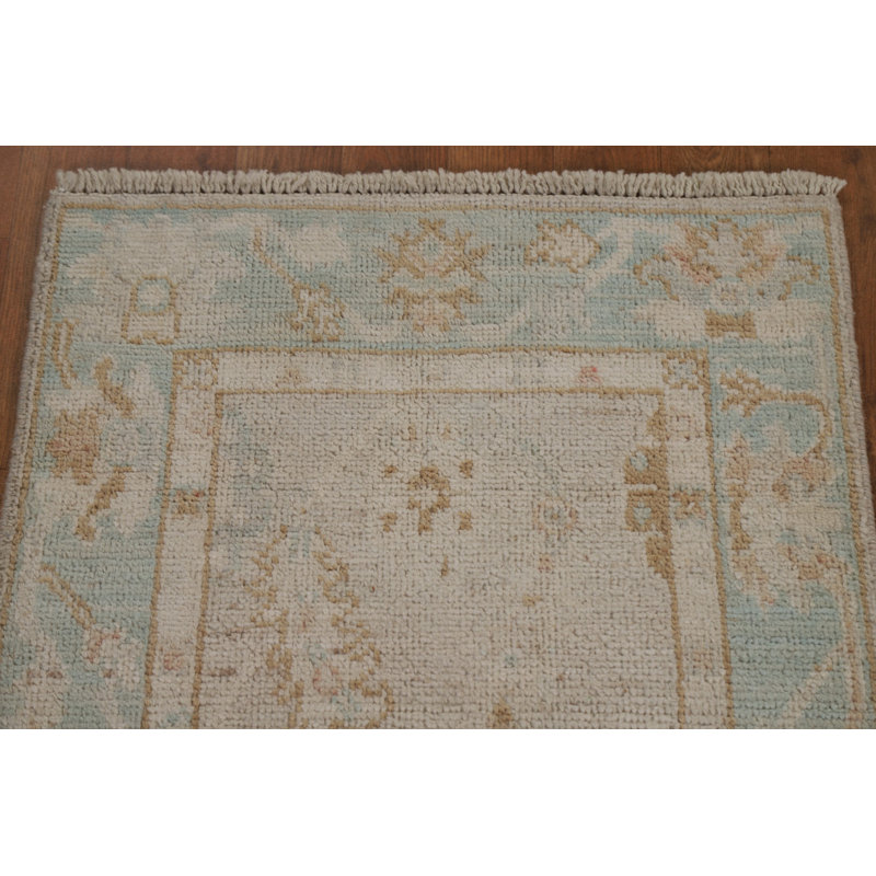 One-of-a-Kind 2'0" X 4'1" New Age Wool Area Rug in Beige