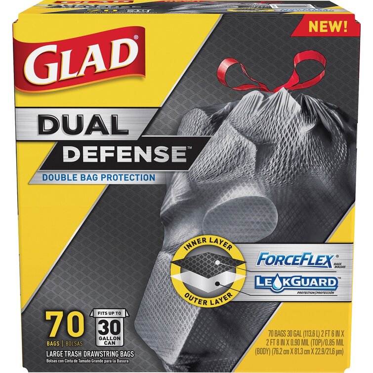 GLAD 30 Gallons Plastic Trash Bags - 70 Count & Reviews