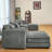 Plaisir Chenille Upholstered Sectional Sofa with Cup Holders & Pillows