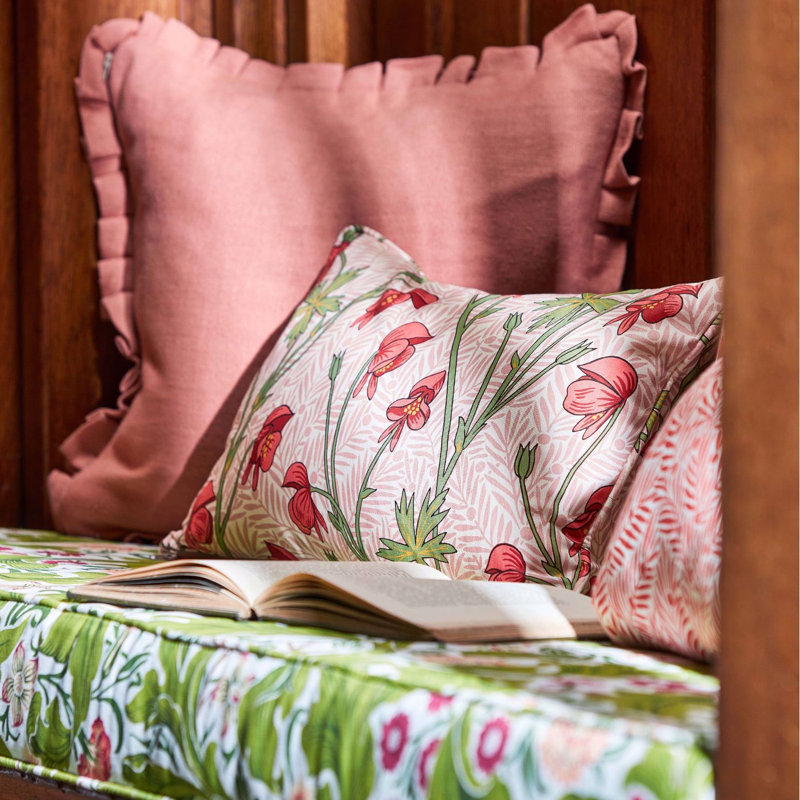 Bedford Park Monkshood Fabric, Rhubarb