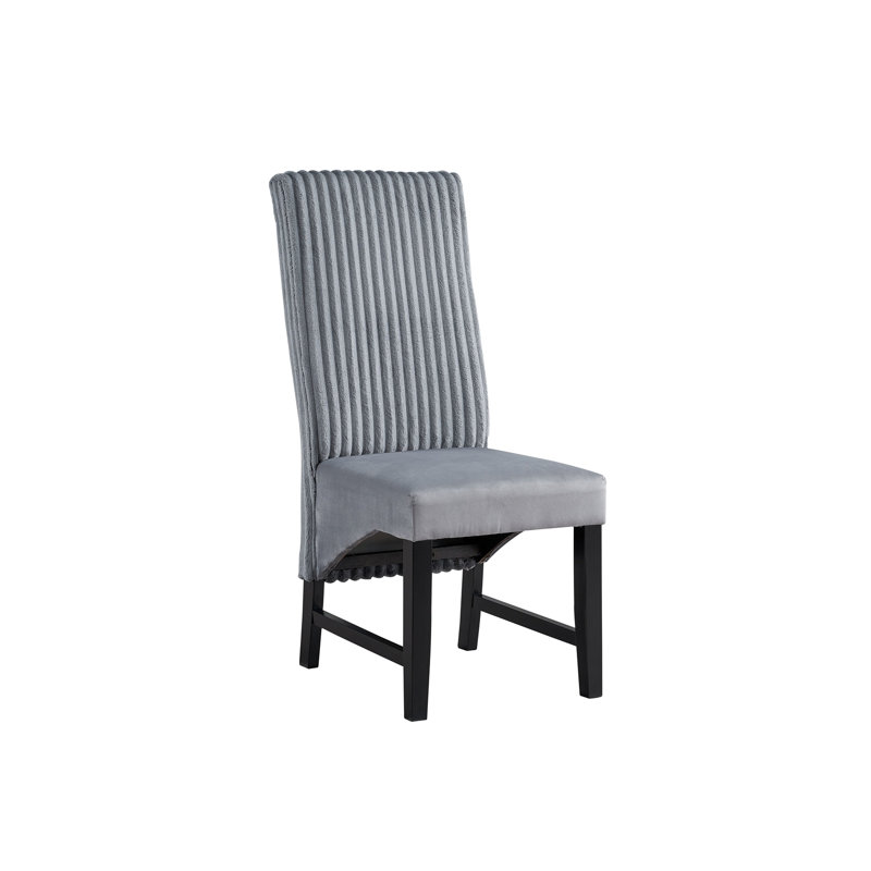 Chaise d'appoint en velours côtelé gris