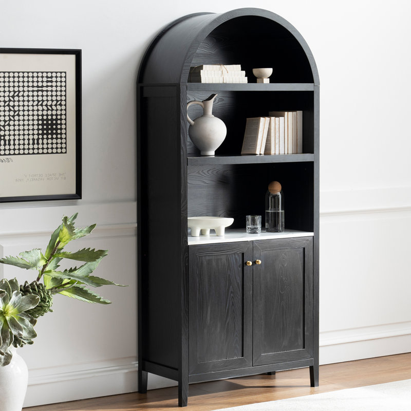 70.9"H*30.7"W 3-Tier Book Cabinet Storage Bookcase, Black