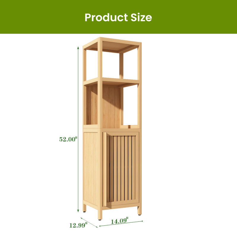 Lizania Bamboo Linen Cabinet, Brown