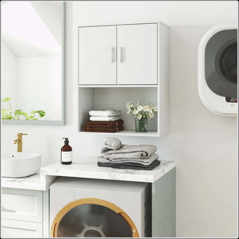 Armoire de rangement murale polyvalente pour les salons de beauté et de barbier, Blanc