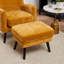 Upholstered Wingback Chair with Footstool-421907154