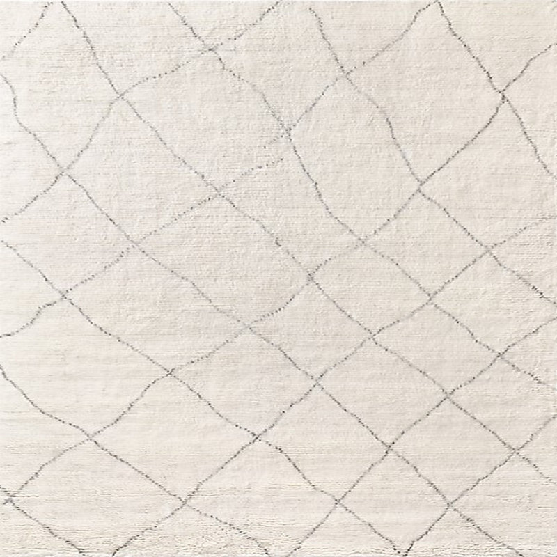 Tapis oriental blanc Brekke, Carré 5 pi
