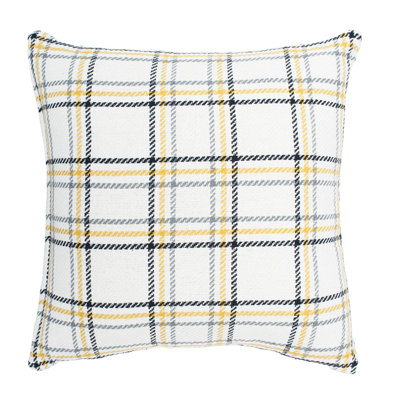 Honey Bee Plaid Woven Throw Pillow
