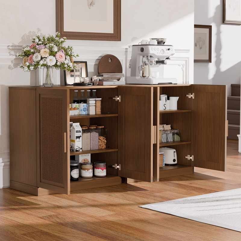 Armoire de rangement d'appoint en bois massif, Noyer, H 31 po x l 31 po x P 16 po