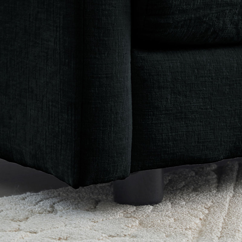 Canapé modulaire Chenille, H 33 po x l 76,7 po x P 35 po, 4, Noir