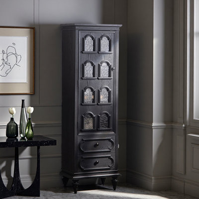 Armoire sur pied en bois massif noir