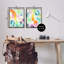 «Neon Colorful Abstract Shapes», ensemble de 2 toiles flottantes encadrées par June Erica Vess-332970085-332970086