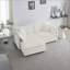 Canapé modulaire modulaire 2 places avec repose-pieds pour petits espaces | Chenille | Blanc neige-1650201532