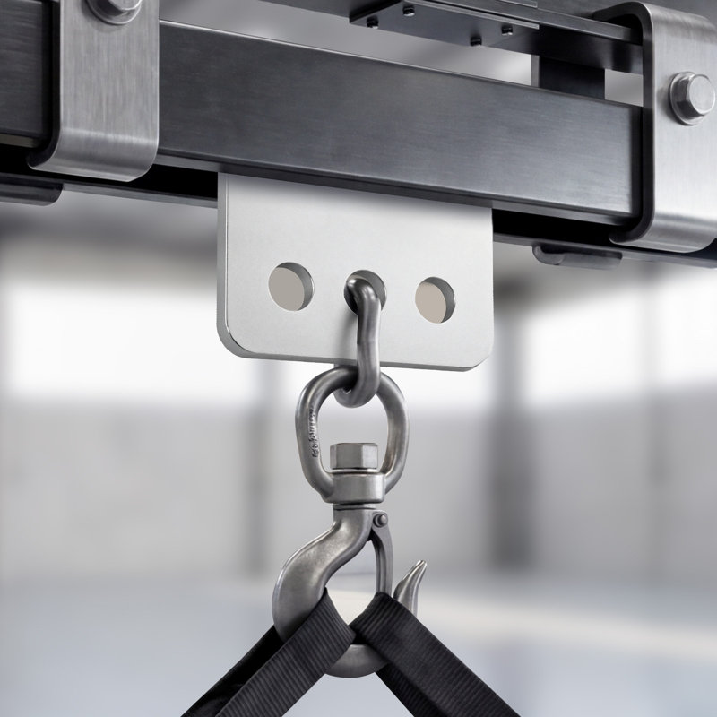 Chariot à 4 roulettes, charge de 1 100 lb, chariot à double roulement pour 1-5 / 8 po de largeur et tous les chenaux de 1-5 / 8 po ou plus haut, système de rail coulissant robuste pour garage d'entrepôt