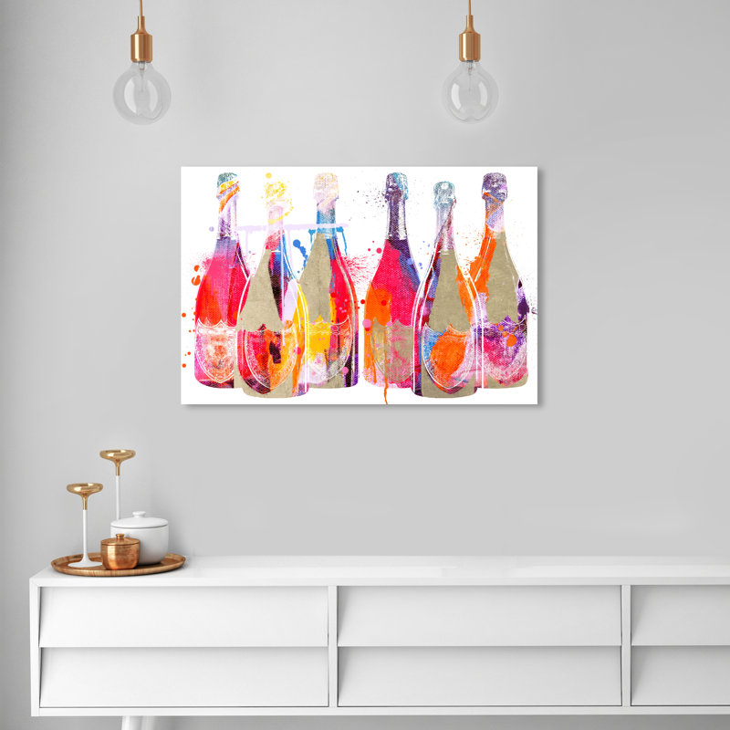 Color Splash Champagne - peinture sur toile, H 24 po x l 36 po, Toile tendue