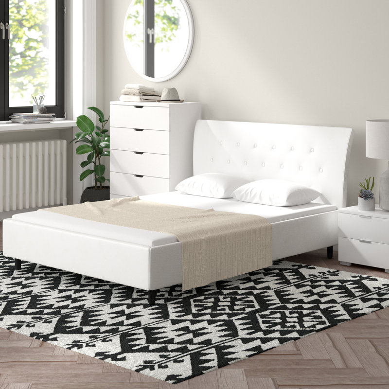Maliyah Upholstered Bed, Grey, European Kingsize (160 x 200 cm)